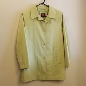 Gallery Light Green Raincoat Women's Petite Small